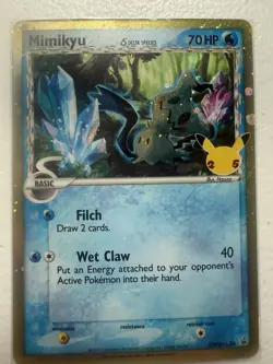 Pokemon TCG Card Celebrations Mimikyu Delta Species SWSH136 Black Star Promo NM - Image 2