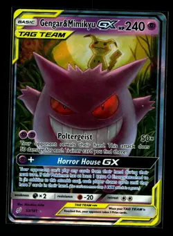Pokemon TCG Gengar & Mimikyu GX Team Up Holo Ultra Rare Card 53/181 HP+ - Image 1