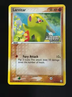 Pokemon Card Larvitar Ex Team Rocket Returns 62/109 Reverse Holo Stamped- LP - Image 1