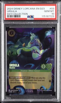 2024 DISNEY LORCANA EN D23-D23 EXPO PROMO #03 URSULA - DECEIVER PSA 10 - Image 1