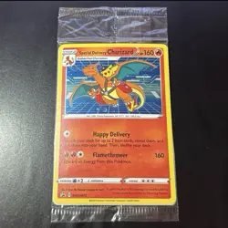 Special Delivery Charizard Sealed Promo SWSH075 Pokemon Center 2022 Scuffed Mark - Image 1