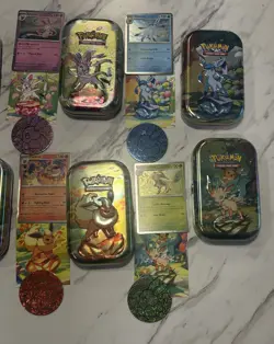 Complete Tin Set Prismatic Evolutions W/picture Card, Coin, Cosmos Holo-NO Packs - Image 3