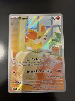 Pokemon TCG Fennekin 080 Pokemon Center Stamped Black Star Promo Card - Image 1