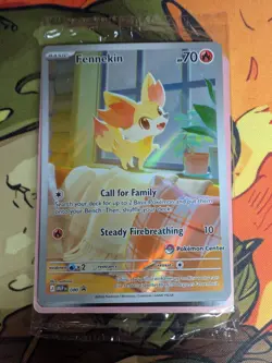 Pokemon TCG Fennekin 080 Promo Pokemon Center stamped - Image 1