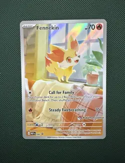 Pokemon TCG Fennekin 080 Promo Pokemon Center stamped - Image 1