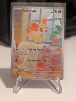 Pokemon TCG Fennekin 080 Promo Pokemon Center stamped - Image 1