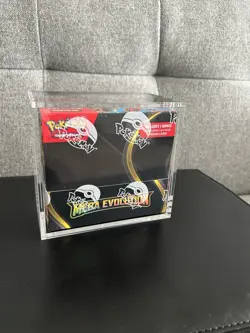 Pokemon TCG Mega Evolution Enhanced Booster Box Sealed with Acrylic Case - Image 1
