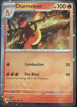 Charmeleon 005/165 Cosmos Holo Promo Scarlet & Violet 151 Pokemon Card *Swirl* - Image 1
