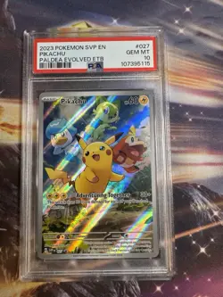 PSA 10 GEM MINT Pikachu Paldea Evolved ETB 027 SVP 2023 Black Star Promo Card - Image 2