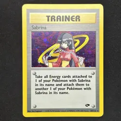 SABRINA Gym Challenge Unlimited Holo Rare Trainer Pokemon Card 20/132 LP - Image 1