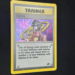 SABRINA Gym Challenge Unlimited Holo Rare Trainer Pokemon Card 20/132 LP - Image 2