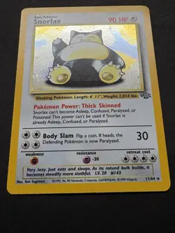 Pokemon TCG Snorlax Jungle Holo Rare Card 11/64 - Image 2