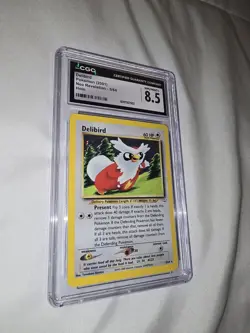 Pokemon Delibird 2001 Neo Revelation Holo CGC 8.5 Graded Card 5/64 - Image 2