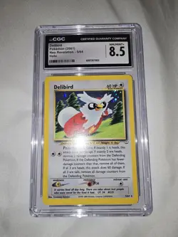 Pokemon Delibird 2001 Neo Revelation Holo CGC 8.5 Graded Card 5/64 - Image 4
