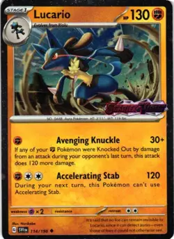 Lucario (Scarlet & Violet Stamp) 114/198 Holo Miscellaneous Cards Pokemon NM - Image 1