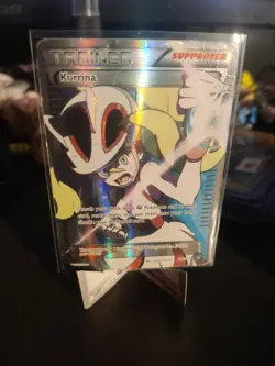 Pokemon Korrina Trainer Card 111/111 Full Art Holo XY Furious Fists HP - Image 1
