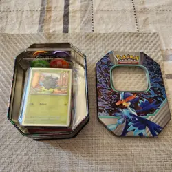 Legendary EX Collector's Tin Pokemon TCG Case Storage- Protection Sleeves, Cards - Image 2