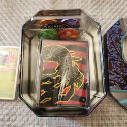 Legendary EX Collector's Tin Pokemon TCG Case Storage- Protection Sleeves, Cards - Image 3