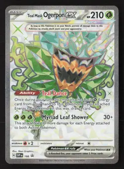 Teal Mask Ogerpon ex Ultra Rare SV: Scarlet & Violet Promo Cards 166 NM - Image 1