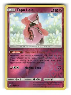 Tapu Lele 150/214 Holo Rare Lost Thunder Pokemon Reverse Holo Lightly Played - Image 1