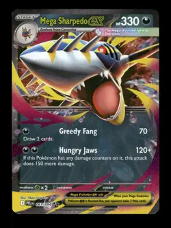 Mega Sharpedo ex Holo Double Rare ME02: Phantasmal Flames 061/094 NM Pokemon NM - Image 1