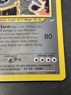 Pokemon TCG Shining Steelix 112/105 Neo Destiny Holo Unlimited English - Image 3