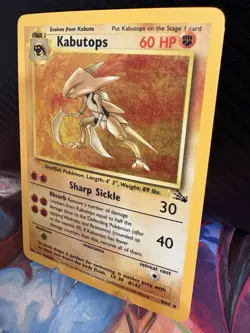 1999 Pokemon Fossil Kabutops Holo Rare 9/62 MP Moderately Played WOTC Vintage - Image 3