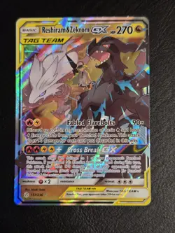RESHIRAM & ZEKROM GX 157/236 Holo Cosmic Eclipse Pokemon LP - Image 1