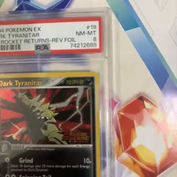 Pokemon Dark Tyranitar EX Team Rocket Returns Reverse Holo Rare #19 PSA 8 - Image 3