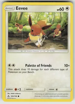 Eevee 105/156 Common Ultra Prism Pokemon Lightly Played - Image 1