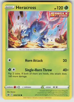 Heracross 006/198 Common Chilling Reign Pokemon Lightly Played - Image 1