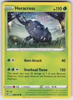 Heracross 008/189 Common Astral Radiance Pokemon Lightly Played - Image 1