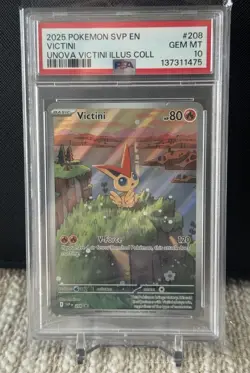 Pokemon 2025 Victini #208 SV Black Star Promo English Holo PSA 10 - Image 1