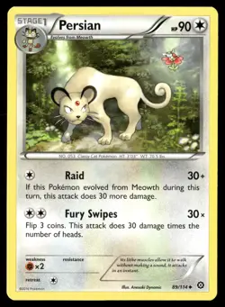 Persian 89/114 Uncommon Steam Siege Pokemon Lightly Played - Image 1