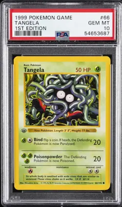 1999 POKEMON GAME 1ST EDITION #66 TANGELA PSA 10 - Image 1