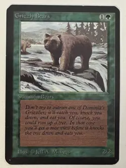 Magic the Gathering MTG Alpha Grizzly Bears LP+ (Beta Bob) - Image 1