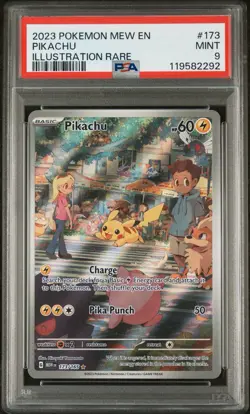 2023 POKEMON MEW EN-151 ILLUSTRATION RARE #173 PIKACHU PSA 9 - Image 1