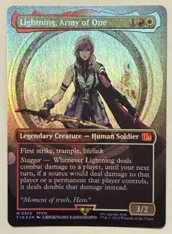 Lightning, Army of One Borderless Foil 320 - Mythic - Final Fantasy MTG - Image 1