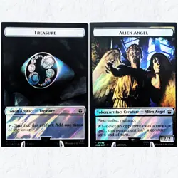 MTG Alien Angel\Treasure Token (Surge Foil) NM Universes Beyond: Doctor Who - Image 1