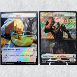 MTG Universes Beyond: Doctor Who - Alien Rhino\Food Token (Surge Foil) NM - Image 1