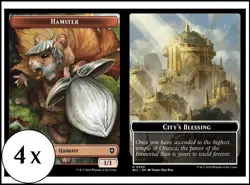 MTG - 4 x Hamster / City's Blessing Token - Bloomburrow - Playset 4x x4 - Image 1