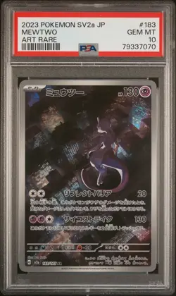 PSA 10 MEWTWO AR POKEMON 151 183/165 2023 Japanese Sv2a Gem Mint Art Rare - Image 1