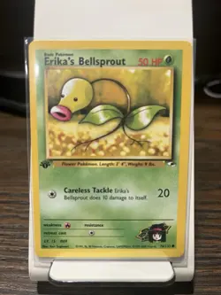 ERIKA'S BELLSPROUT 76/132 1ST EDITION GYM HEROES POKEMON TCG MP - Image 1