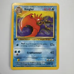 1st Edition Kingler 38/62 - Fossil - Pokemon, 1999 Vintage NM - Image 1