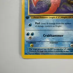 1st Edition Kingler 38/62 - Fossil - Pokemon, 1999 Vintage NM - Image 4