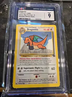 1999 WOTC POKEMON WB MOVIE DRAGONITE #5 BLACK STAR PROMO STAMPED CGC 9 MINT - Image 1