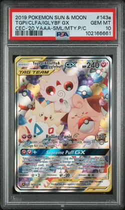 Pokemon Togepi Cleffa Igglybuff GX 143A PSA 10 Gem Alt Art Holo Small & Mighty - Image 1