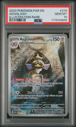PSA 10 2023 Aegislash IR 210/182 PAR-EN Paradox Rift Illustration Rare Pokemon - Image 1