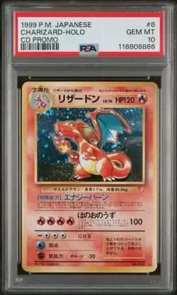 PSA 10 Pokemon Charizard Holo CD Promo #6 1999 JPN NEW CERT - Image 1