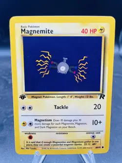 Pokemon Magnemite 60/82 WotC Team Rocket 1st Edition Common LP - Image 1